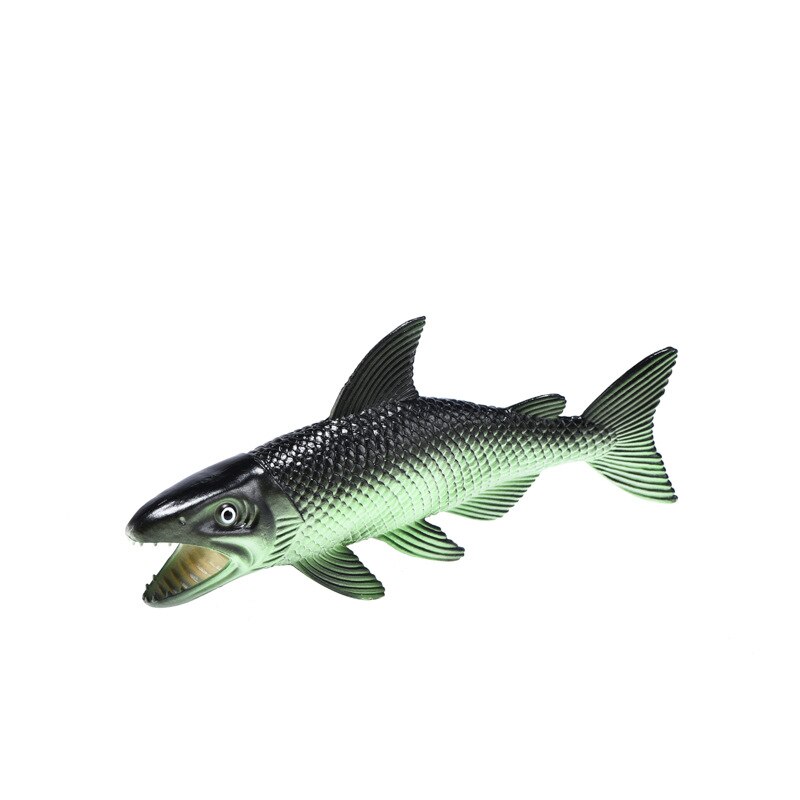 Juguete de la inteligencia del pez de la boca grande de goma suave modelo de carpa de la percha de voz simulada: Black Green Fish