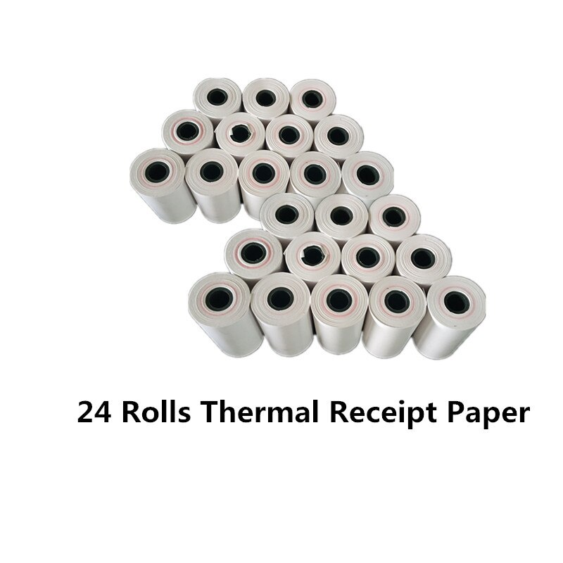 Universal Paper 57x30mm Thermal Receipt Paper for All Mini 58mm Inkless Wireless Bluetooth Thermal Receipt Printer Papel Termica: 24 Rolls