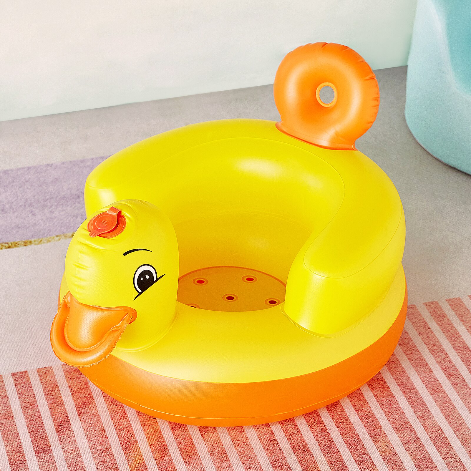 2022 tragbare aufblasbare babysitze für jungen und mädchen, niedliche gelbe enten, faltbare sofas, wasserspielzeug für den sommer