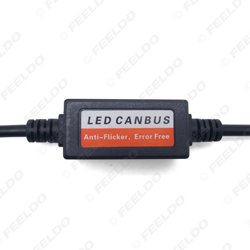 Feeldo 2 stk bil led lys advarsel annuller kondensator fejlfri belastningsmodstand til  h1 h3 led lys canbus dekoder  #am5568