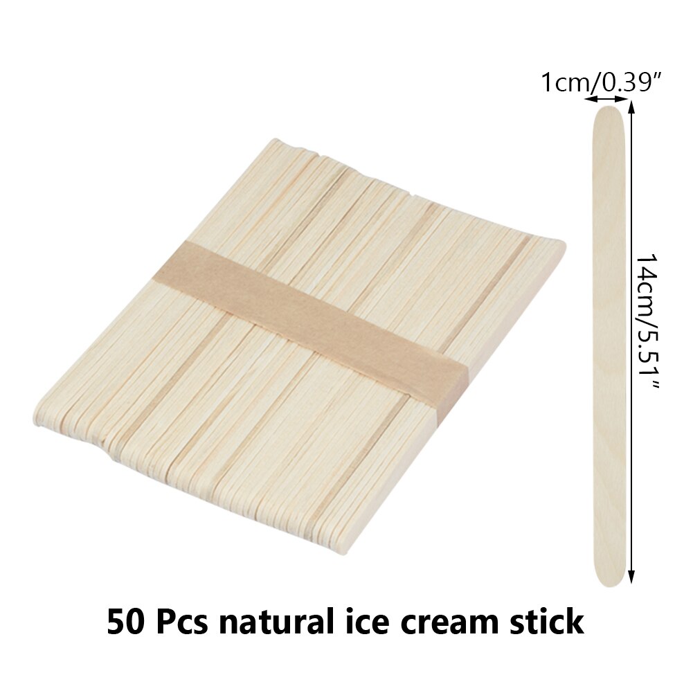 Palito de cubitos de hielo para niños, 50 Uds., accesorios para manualidades, palos de paleta, palos de polo, herramientas para crema de piruleta: 09