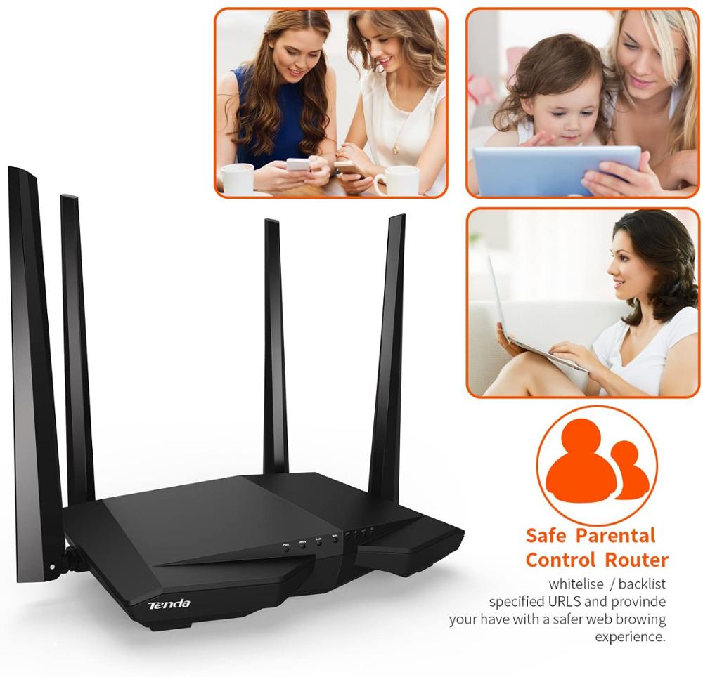 router senza fili TENDA AC6 - 802.11AC - 1167MBPS - 5/2.4GHZ - CHIPSET BROADCOM - 1XWAN - 3XLAN - 4X5DBI antenne-facile INSTALLAZIONE