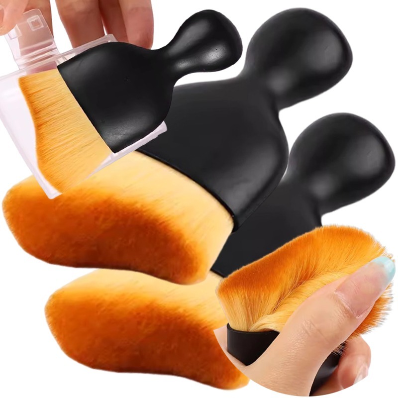 Cepillo de detalle curvo para coche con cubierta antipolvo, cepillo suave de limpieza, herramienta para quitar grietas de ventilación de aire acondicionado, herramienta de limpieza Interior de coche