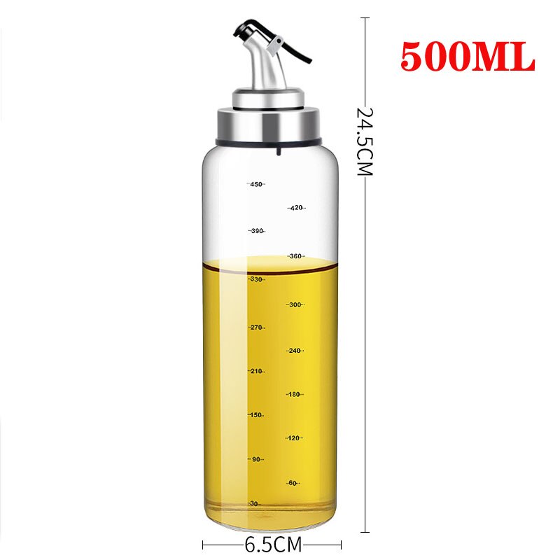 Matlagning kryddflaska dispenser sås flaska glas förvaringsflaskor för kryddglas olja flaska vinäger köksredskap: B -500ml