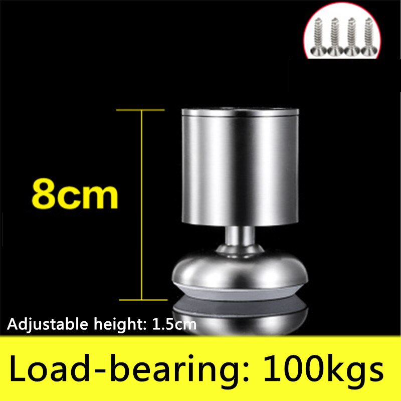 3.5cm-30cm Height Adjustable Furniture Legs Feet Cabinet Legs Stainless Steel Table Sofa Metal Foot With Screws: 8cm