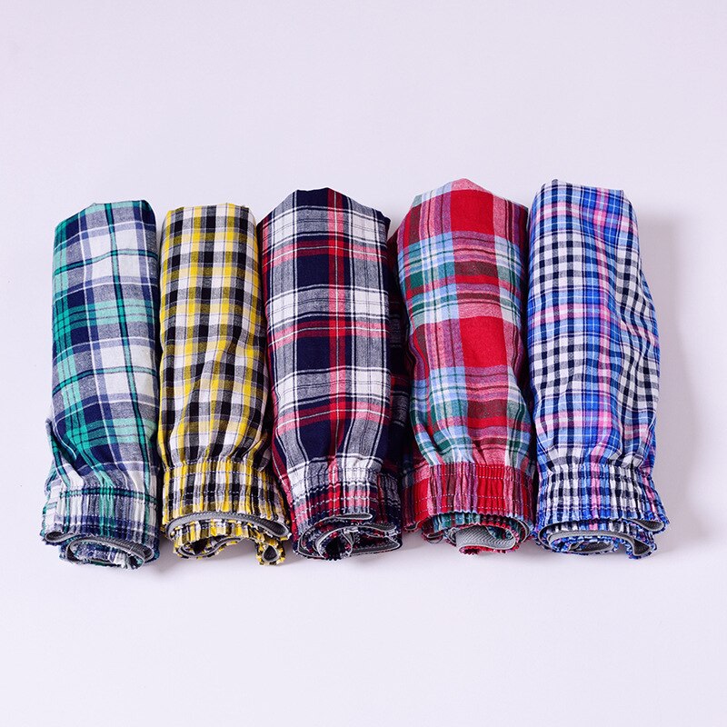 Popupar woven fabric plaid loose trousers men breathable cotton sleep bottoms plus size home trousers M/L/XL/XXL/3XL