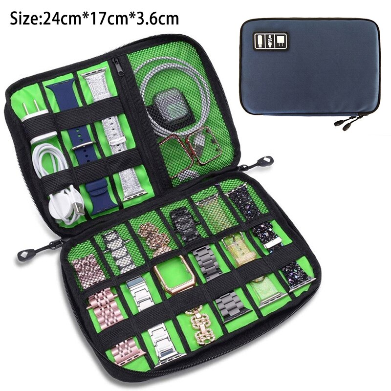 8- pocket storage bag for samsung galaxy watch 4, apple watch 7, huawei watch strap, travel dustproof bag, portable watch band case