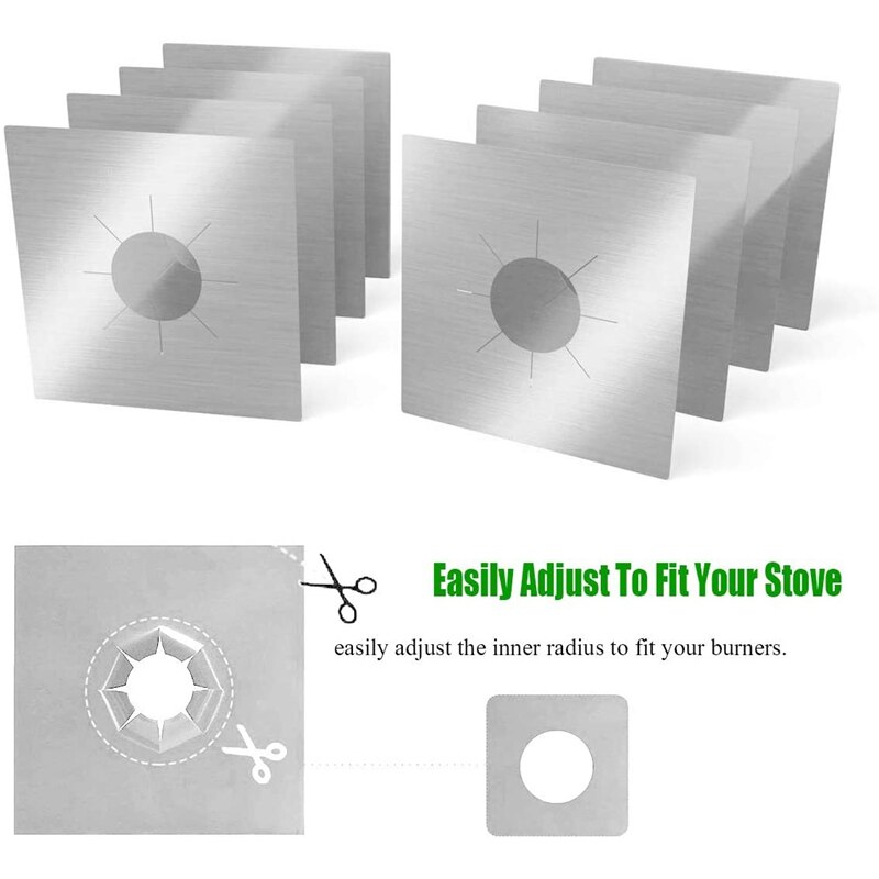 Couvertures de brûleur de cuisinière, revêtements de brûleur de cuisinière à gaz, couvertures supérieures de cuisinière à gaz réutilisables antiadhésives pour la cuisine, faciles à nettoyer