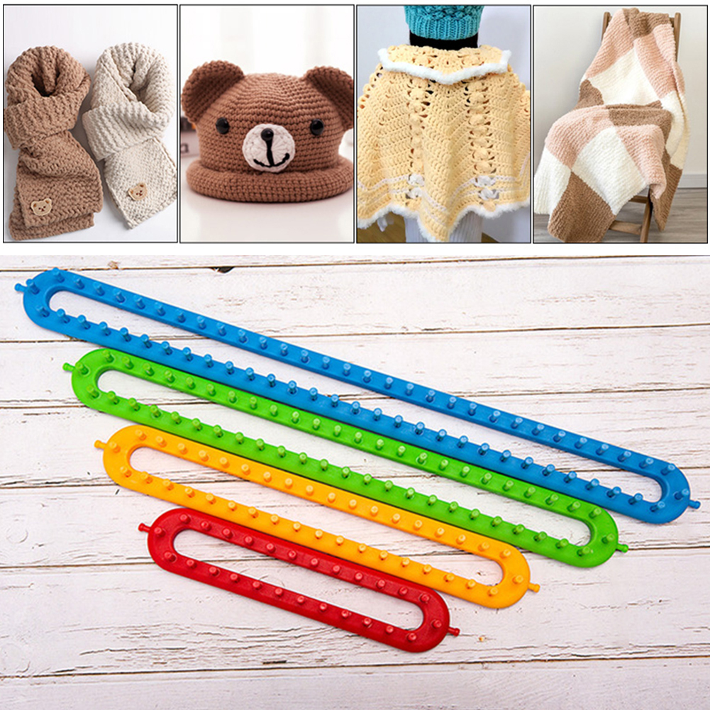 Telar rectangular redondo para tejer, bufanda, suéter, sombrero, chal, herramientas de costura de punto, herramienta de trenzado artesanal hecha a mano, 1 ud.