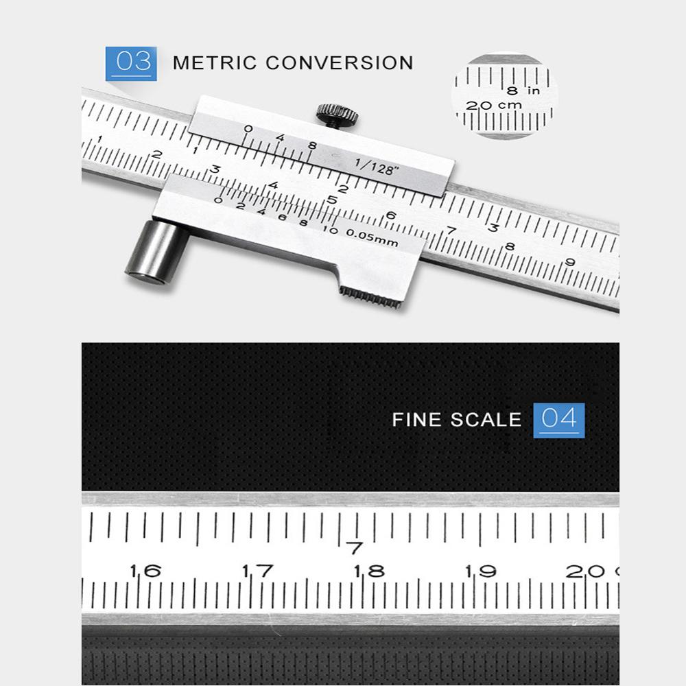 Vernier Caliper Measuring Range 0-200mm Height Measuring Instruments Stainless Steel DIY Vernier Caliper Measuring Tool