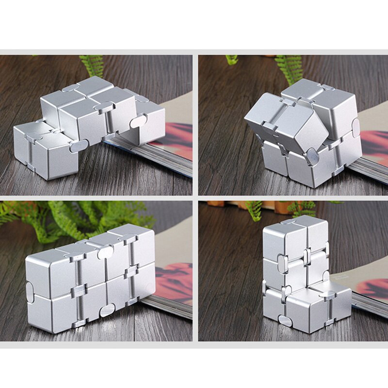 Stress Relief Toy Premium Metal Infinity Cube Portable Decompresses Relax Toys for Children Adults