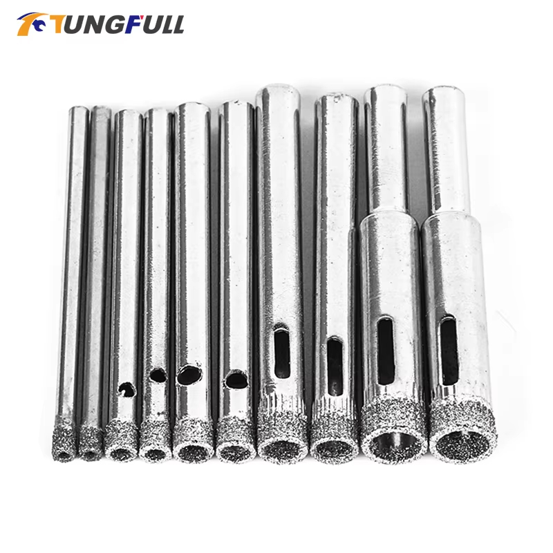 10 Stuks Diamant Gecoate Kern Gatenzaag Boor Set Voor Tegel Glas Keramische Voor Dremel Accessoires 3/4/5/6/8 Mm Maten: Bruin