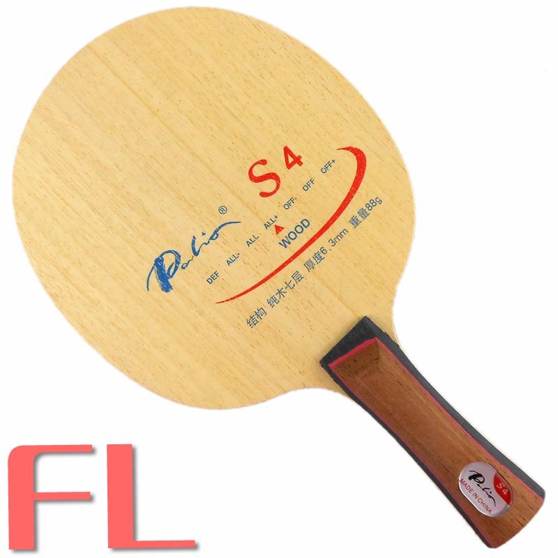 Palio S4 (S 4, S-4) table tennis / pingpong blade: FL  long handle
