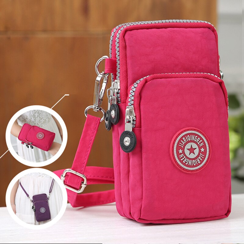 Draagbare Opbergtas Cross-Body Mobiele Telefoon Schoudertas Pouch Case Riem Handtas Portemonnee Portemonnee Portemonnees