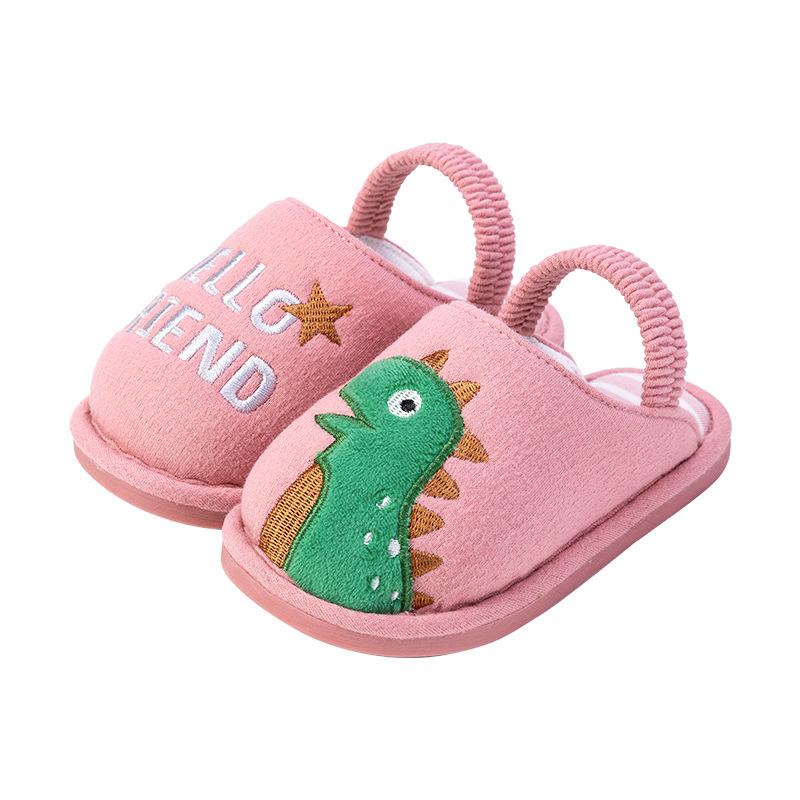 Toddler Boys Girls Slipper Shoes Fluffy Little Kids Winter Warm Home Shoes For Children Cute Animal Home Slipper Shoes: Pink / 7