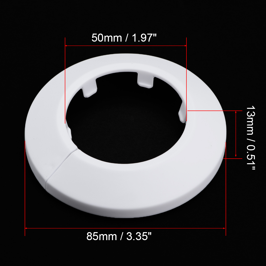 8 Uds 12mm-50mm cubierta de tubería de agua decoración de Collar de tubo PP cubiertas de tubo de escudo de radiador para válvulas angulares accesorios de grifo: Rojo