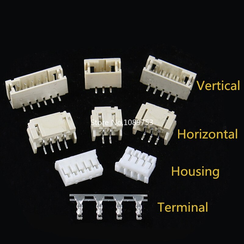 10Sets PH2.0 Connector 2.0mm Vertical / Horizontal SMD Pin Header 2/3/4/5/6/7/8P ( Plug male + Female + Terminal ) Kit