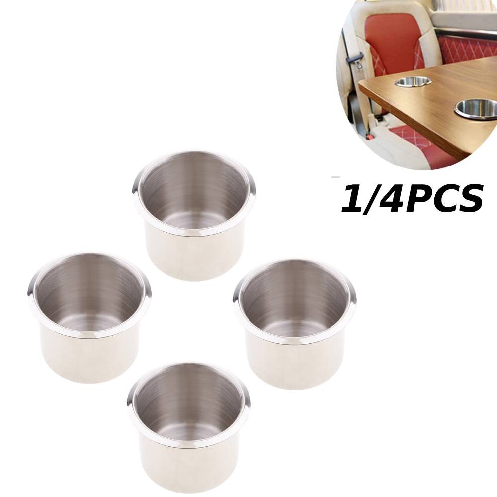 1/4pz portabicchieri universale per barca RV 68x55mm portabicchieri in acciaio inossidabile per camper, barca, marina, camper, rimorchio