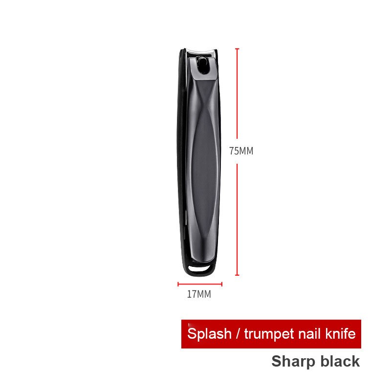 Splash-proof Nail Clippers Set Stainless Steel Single Diagonal Anti-splash Nail Cutter 4 Styles Sharper Nail Trimmer: Black small size