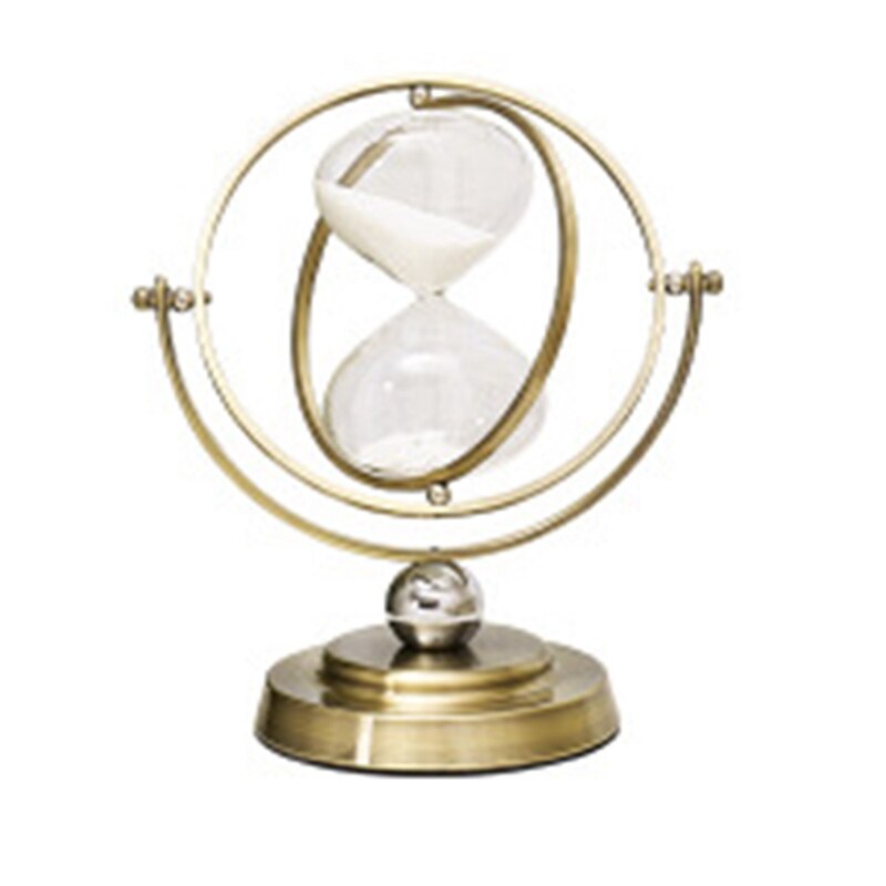 Timeglas 30 minutter roterende sand timeglas, metal timeglas sand timer til vintage boligindretning sandglas