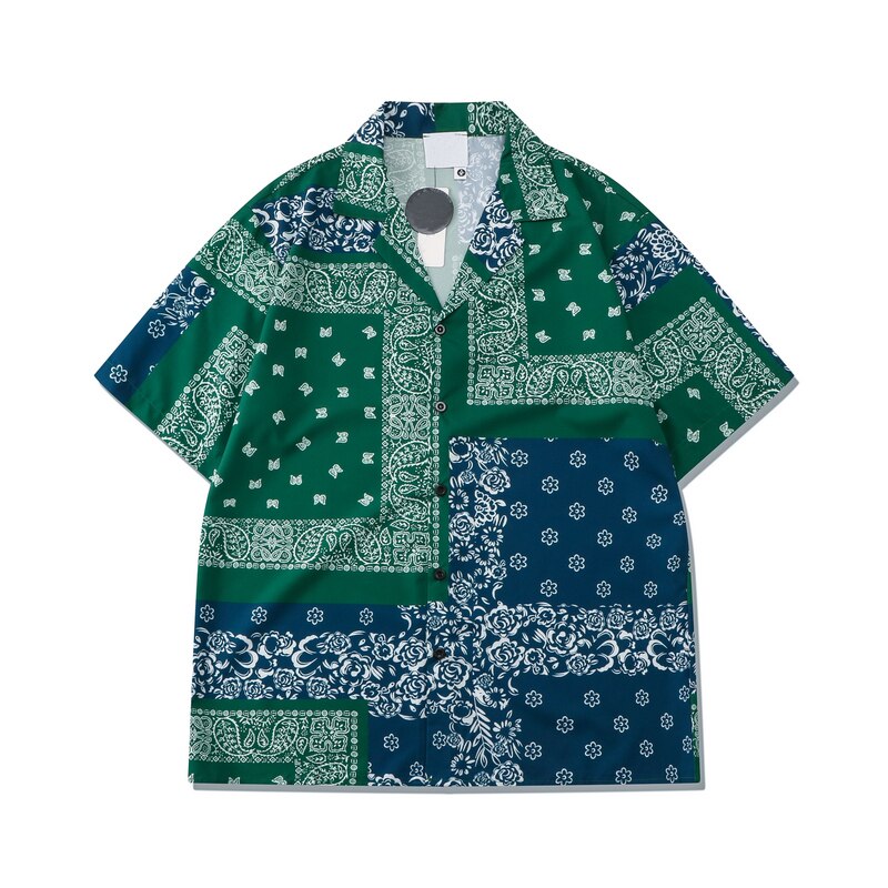 Ensemble de plage et de pour homme et femme, matière fine, Bandana, vert, été: XL / shirt