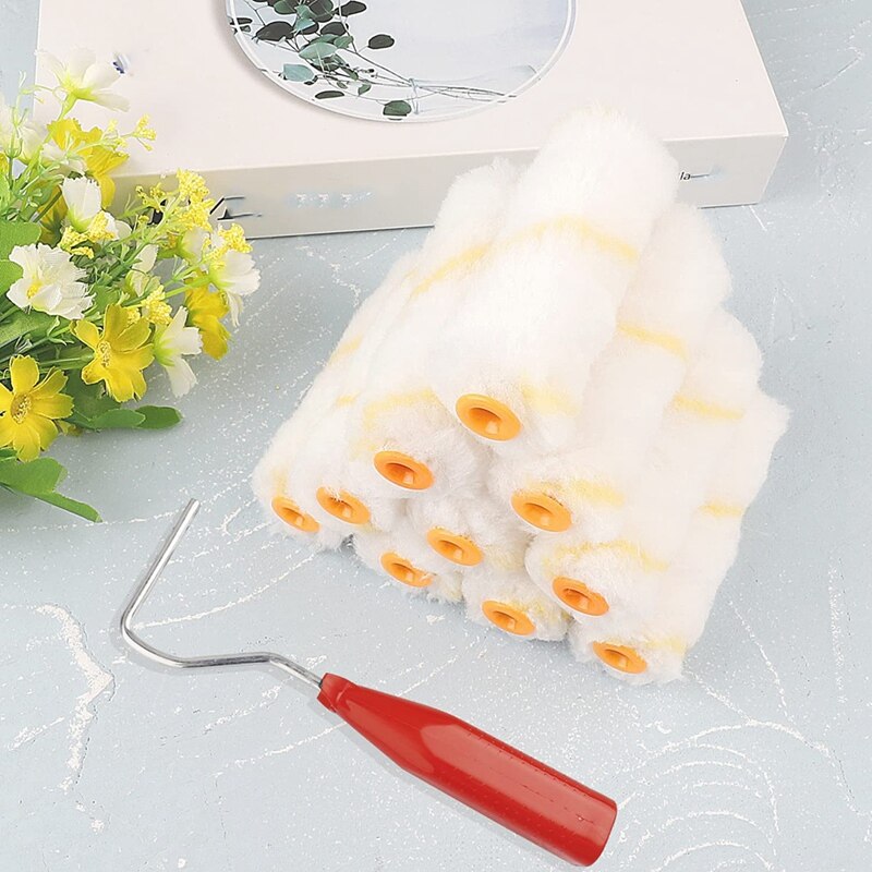 Nowy-11szt. osłona wałka robić malowania zestaw, 4 Cal malarstwo ścienne z mikrofibry farby wałek zestaw robić malowania ścian, plamy robić czyszczenia