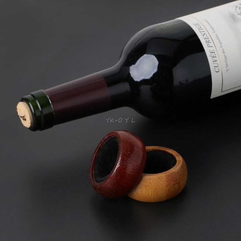 Wooden Red Wine Bottle Drip Proof Stop Collar Ring Home Bar Accessories