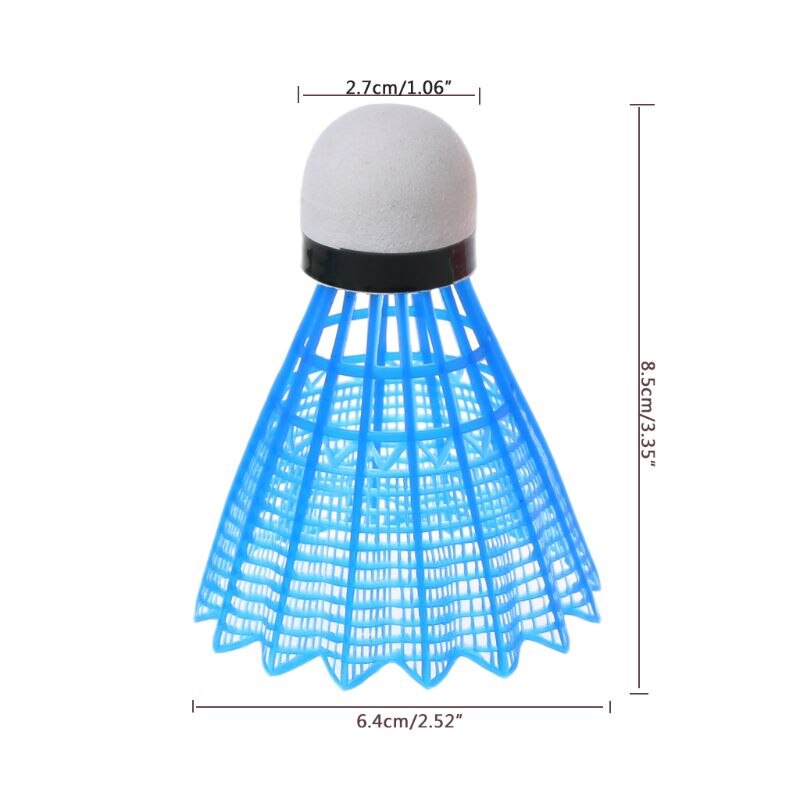 3pcs LED Luminous Badminton Dark Night Colored Plastic Foam Glowing Shuttlecocks
