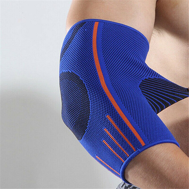 Albue støtte bøjle tennis golfspiller gym arthritis arm ærme wrap bandage ærmer: Blå / S