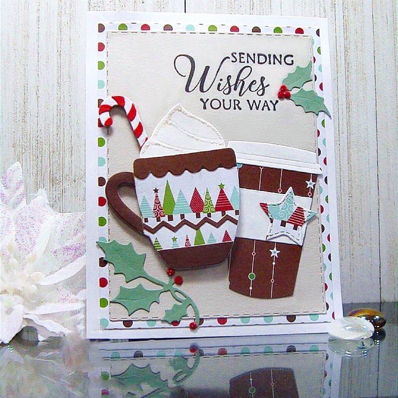 Drinking Cup Tea Coffee Cup Metal Cutting Dies for Scrapbooking Craft Die Cut Card Making Embossing Stencil Photo Card