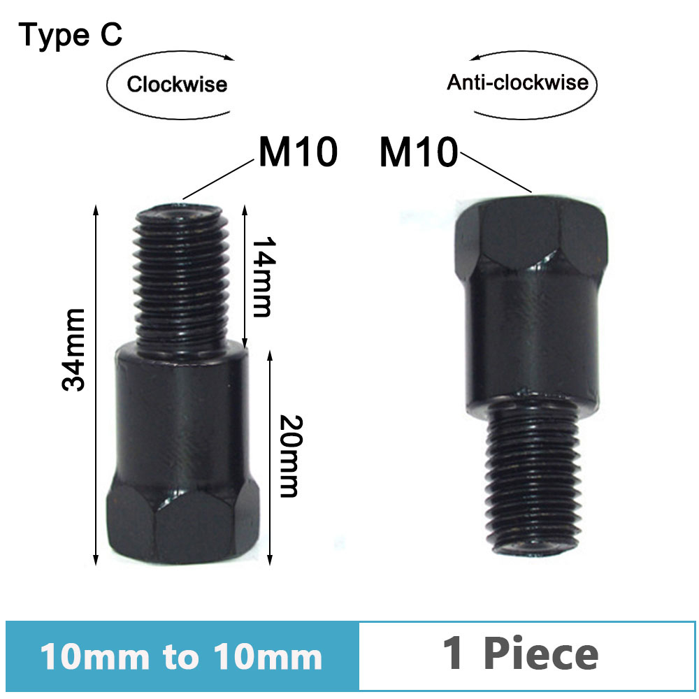 1pc adaptadores de espelho da motocicleta m10 10mm m8 8mm preto prata aço metal parafuso adaptador espelhos retrovisores conversão parafuso rosca: Lavanda