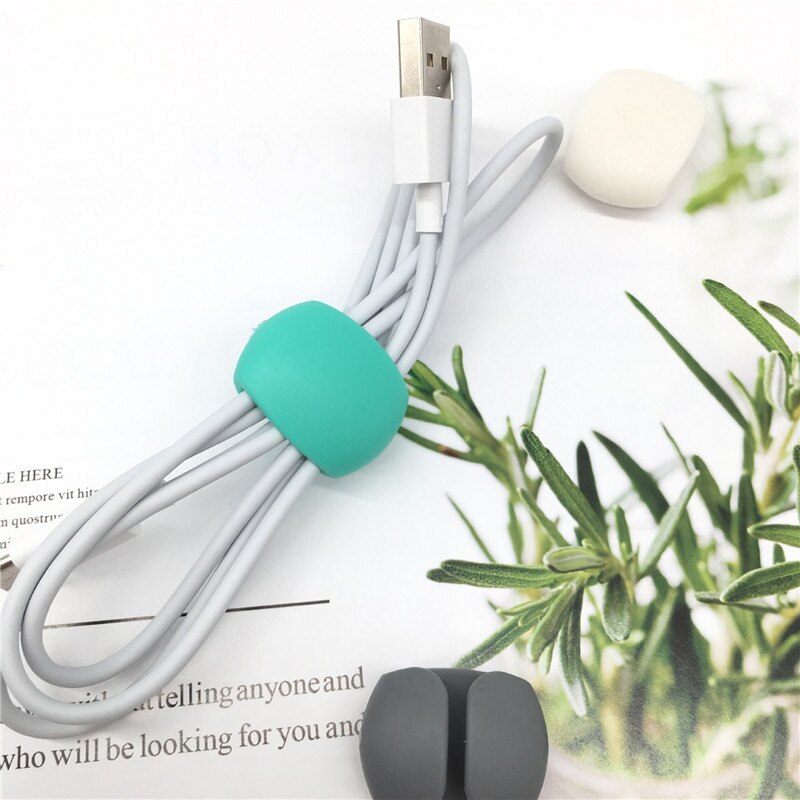 5 Pcs Kabelhaspel Wraps Headhone Cord Organizer Siliconen USB Kabel Clip Beheer Strap USB Houder Geen Meer Verwarde Snoeren