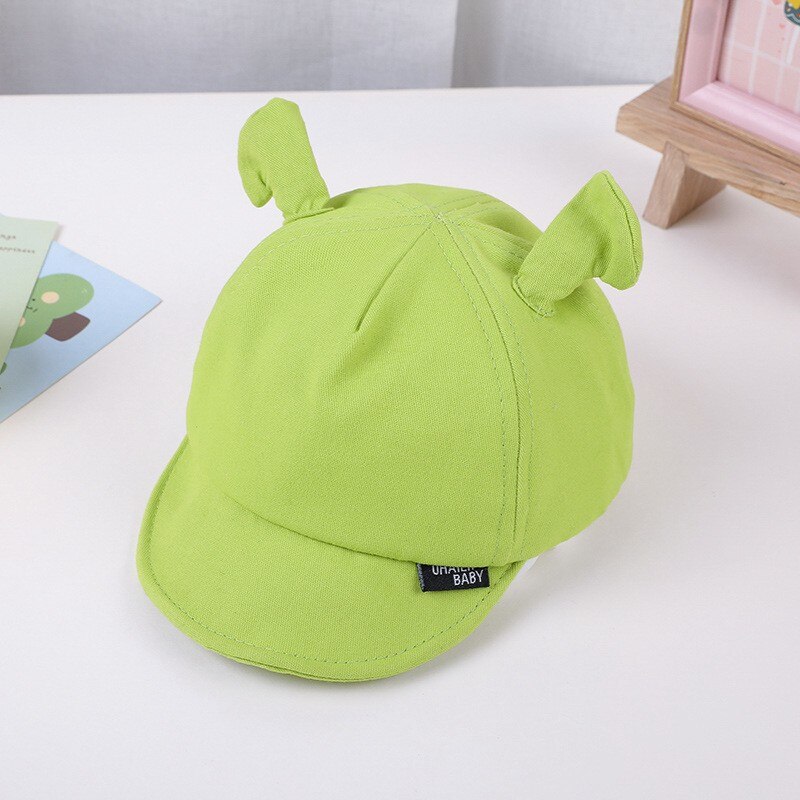 Forår sommer baby hat ensfarvet baby pige dreng solhat justerbar børn baseball kasket blød bomuld børn fisherman bucket cap: Stil 7