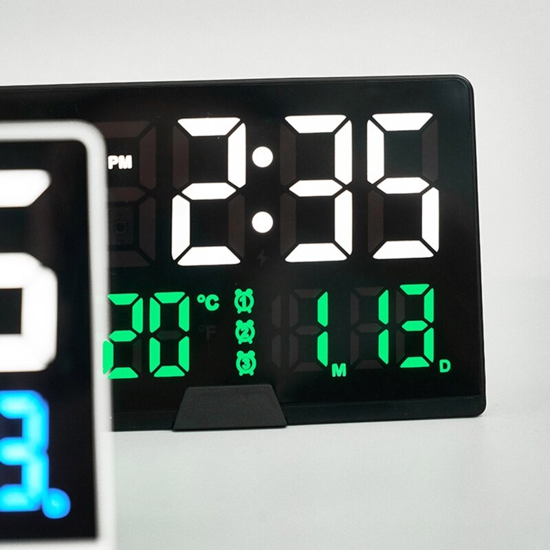 Electric Digital Alarm Clock Led Mute Time Clock Smart Temperature Date Display for Home Bedroom Dormitory 2022