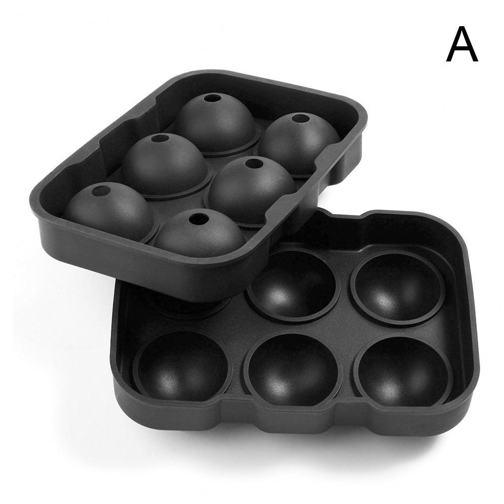 Large Ice Maker Silicone Ice Mold 6 Cell Sphere Ice Mold Ball Square Cube Whiskey Party Cocktail Ice Tray Accessories Bar A4N8