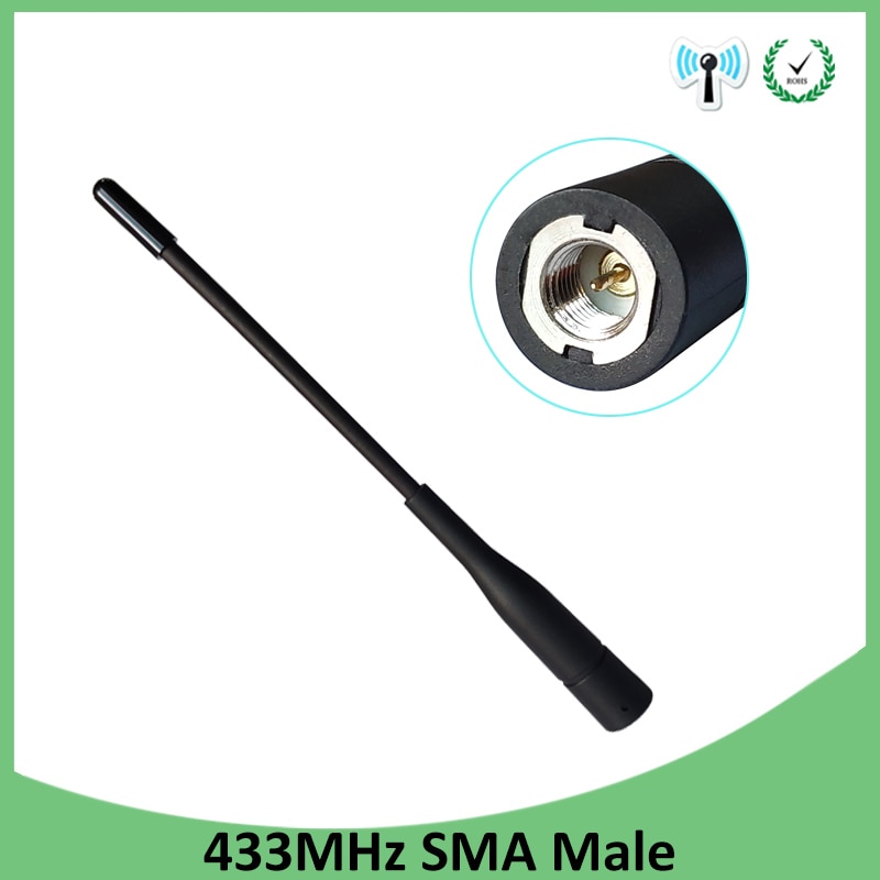 1 pçs 433 mhz antena sma conector macho antenas 433 mhz antenas direcionais à prova dwireless água para walkie talkie sem fio