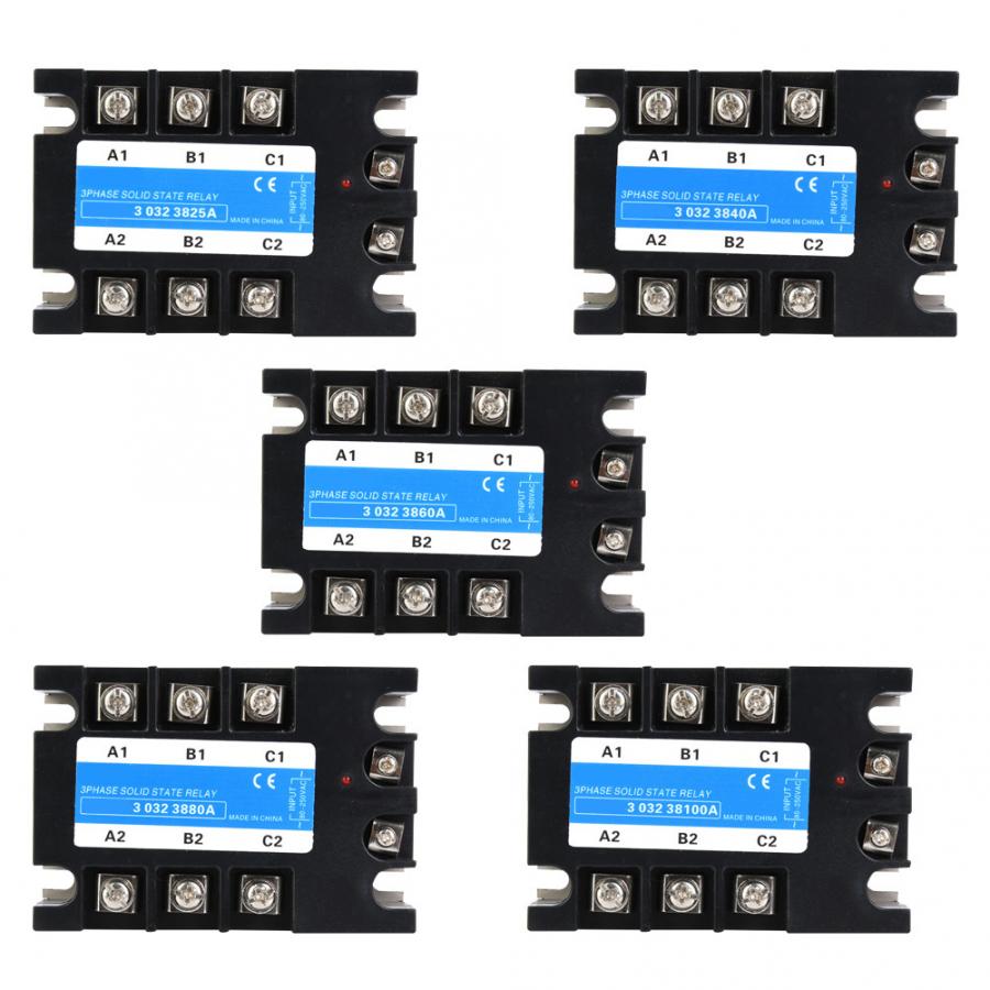 25A/40A/60A/80A/100A Three Phase Solid State Relay 80-250VAC Input SSR3 AC-AC Electrical Equipment for CNC Machinery