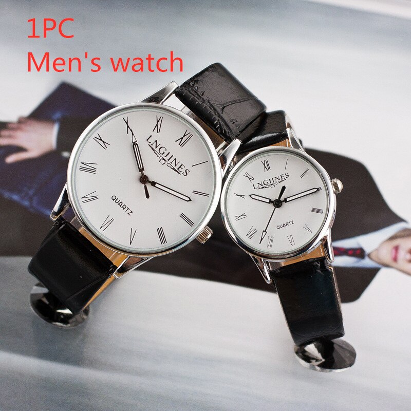 1Pcs Classic Quartz Horloge Waterdicht Paar Horloge Lederen Band Quartz Horloges Man Klok Paar Accessoires 2 Kleuren