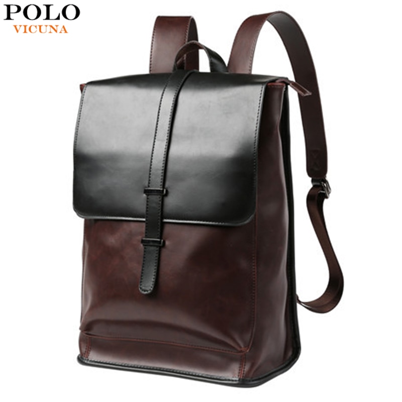Vicuna polo vintage patchwork patroon heren rugzak tas reis leren rugzak voor mannen rugzak bolsos para mujer