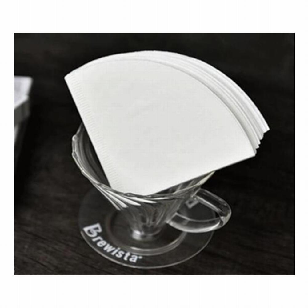 100Pcs carta da filtro per caffè a forma di cono carta da gocciolamento in legno originale naturale V60 filtro da caffè di ricambio per 2-4 persone