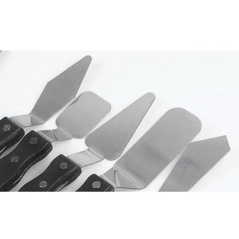 Palette Knife Painting Oil Painting Scraper Black Wood Handle Spatula Palette Knife Painting Painting Tool Set