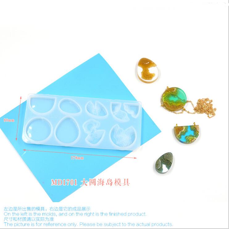 Neue Transparente Silikon bilden Getrocknete Blume Harz Dekorative Handwerk DIY Insel berg bilden Epoxid harz formen für schmuck