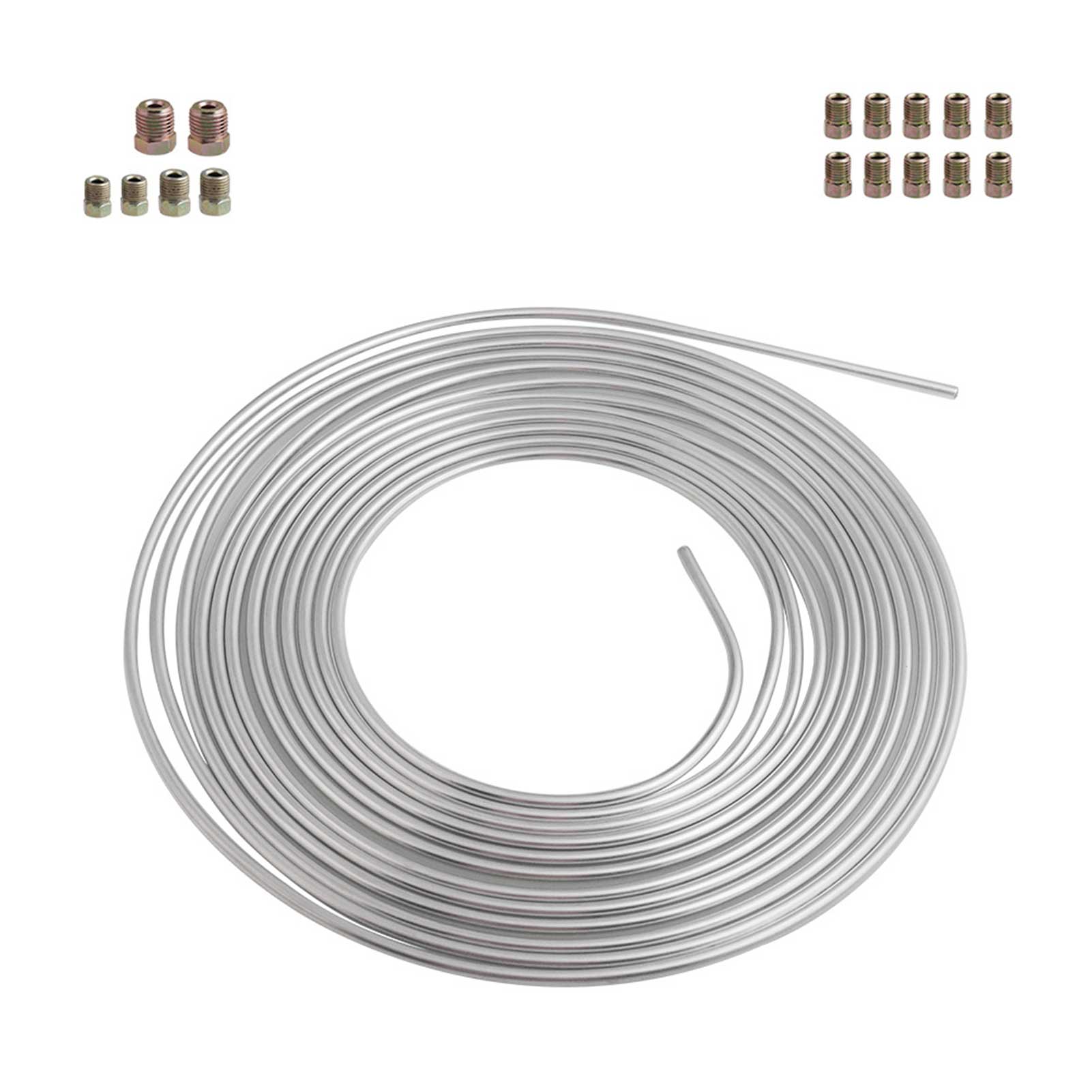 Universal Car Brake Line Replacement Tubing Coil and Fitting Kit Brake Line Tubing Inverted Tub Nut Auto Accessories