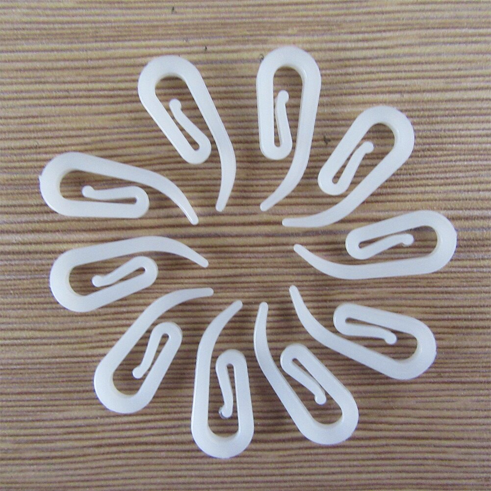 100 Stks/pak 6-Vormige Plastic Injectie Gordijn Haak Wit Gordijn Clips Douche Gordijn Staaf Ring Gordijnen Haken Accessoires