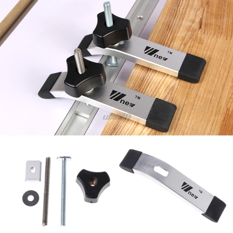 8mm Metal Quick Acting Hold Down Clamp Set for T-Slot T-Track DIY Woodworking S18