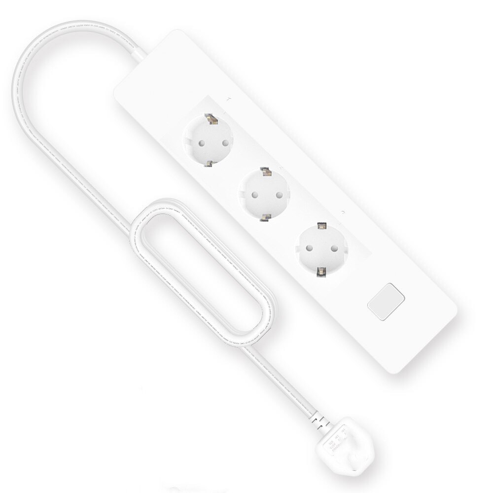 Smart Power Strip - 3 AC Outlets + 2 USB Ports - 1.5m Cable - WiFi Timer Remote & Voice Control for Alexa/Google Home: EU