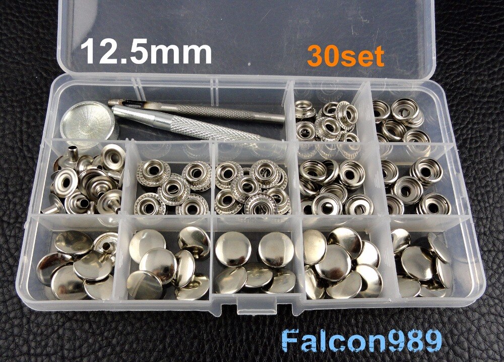 16 arten 12,5-15mm Leder Handwerk Heavy Duty Druckknöpfe Presse Stud Taste Werkzeug Set Nähen Stich Kanten rillen Cutter Messer