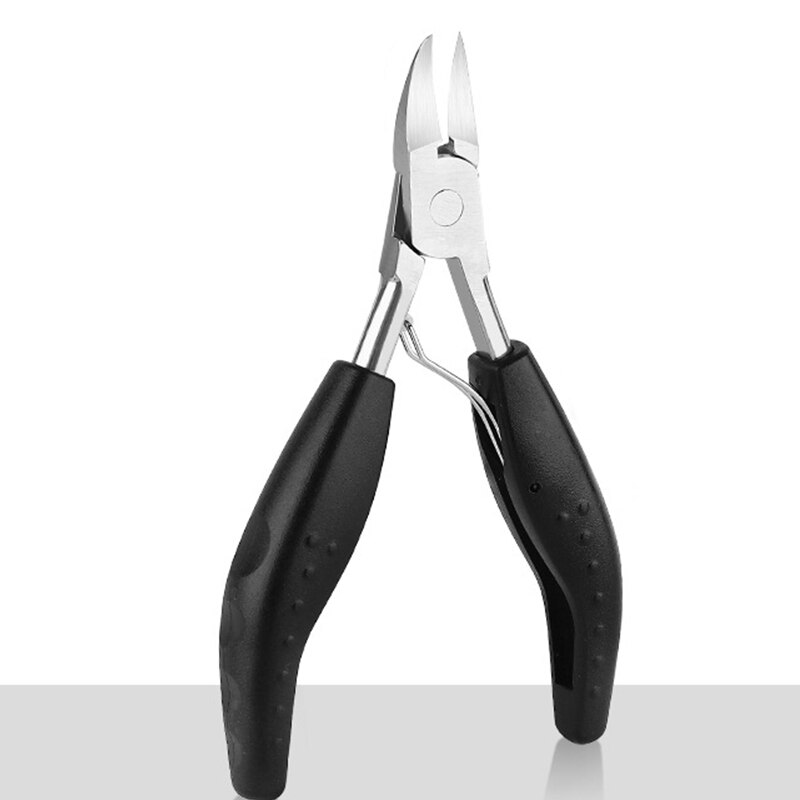 Pinza de acero inoxidable para uñas encarnadas, tijeras para quitar la piel muerta de La paroniquia, herramienta de pedicura: Negro