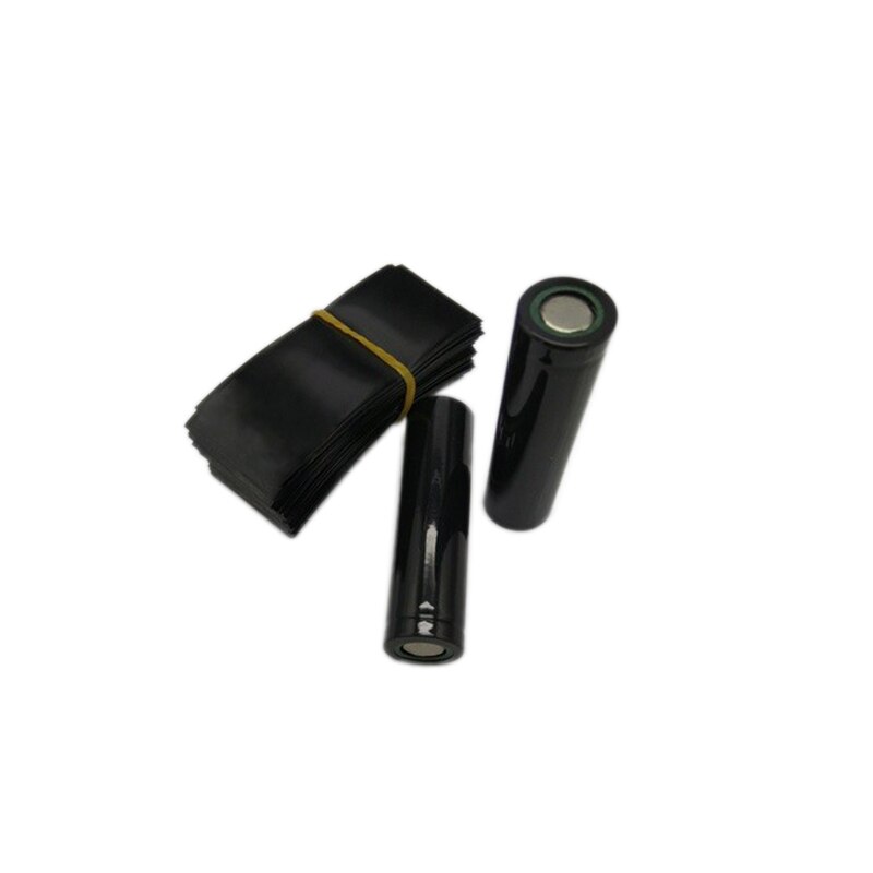 100Pcs 18650 Lithium Battery Heat Shrinkable Sleeve Battery Cover Skin Pvc Heat Shrinkable Film Shrink Tube: BLACKx100pcs
