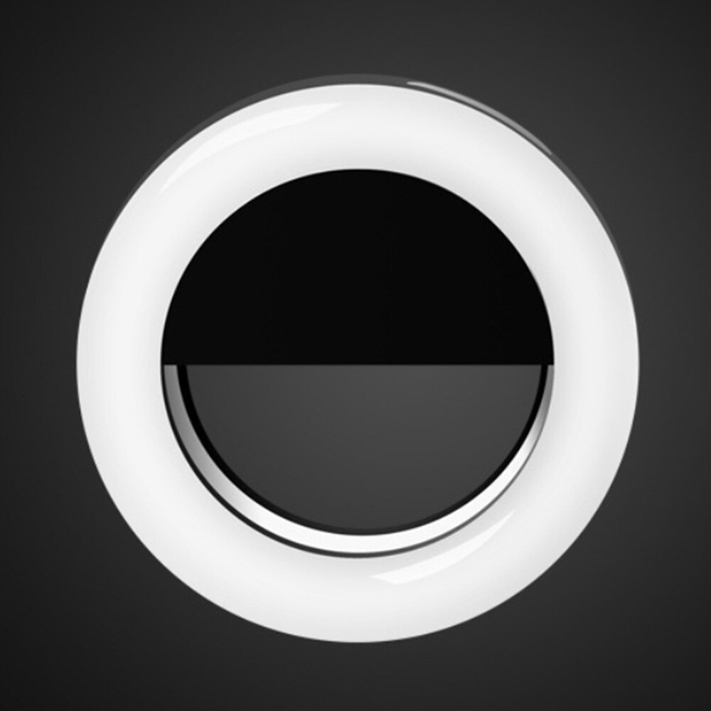 RK-14 Selfie Led Ring Light Portable Mobile Selfie Lamp for Iphone Clip Lampe Selfi Telephone Lampa Na Telefon Lens Photography: Black RK-14